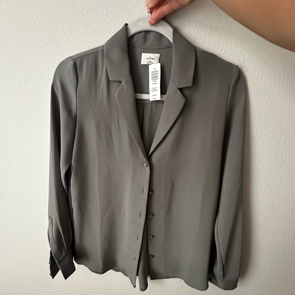Aritzia Sage Green Button Down Shirt